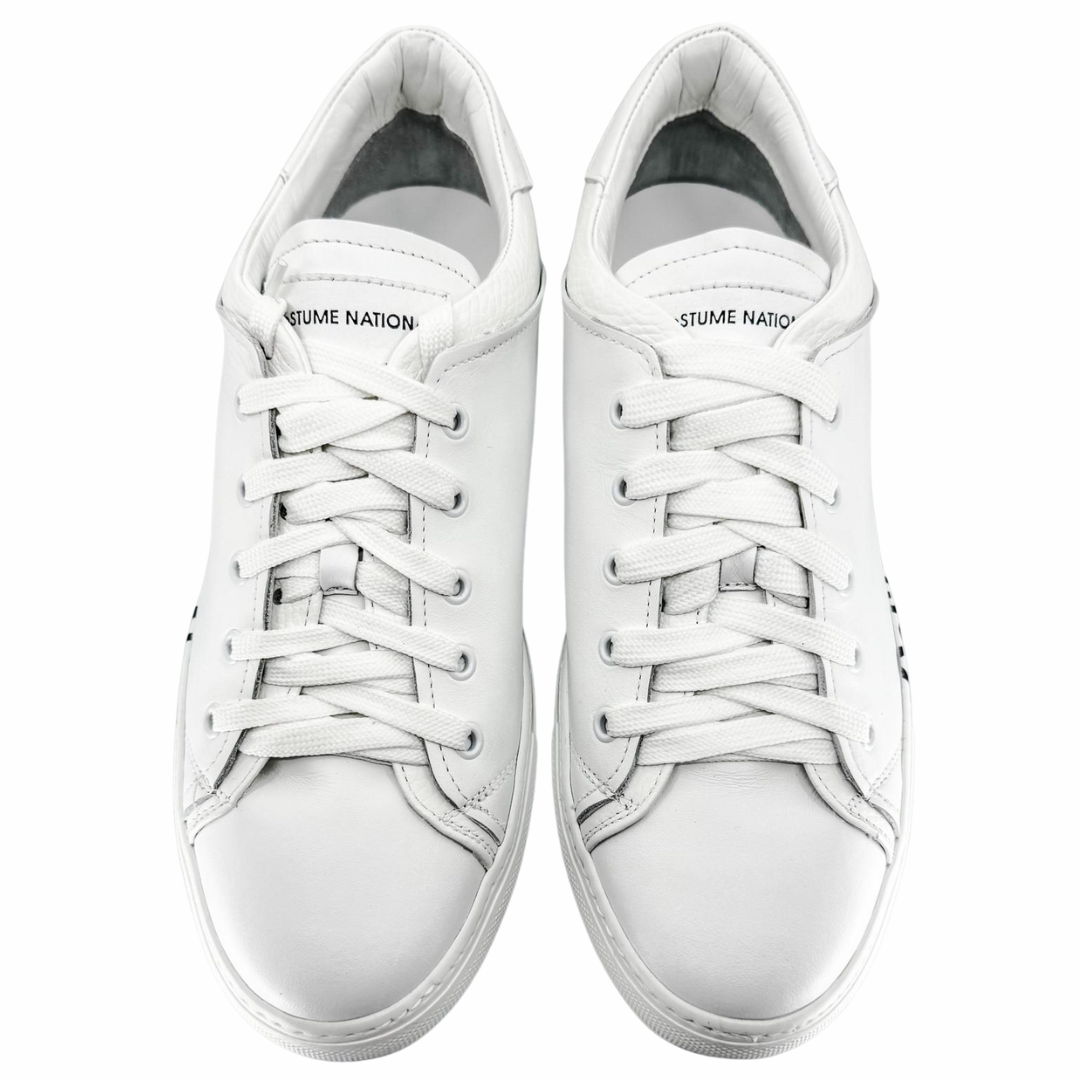 Zapatillas de Cuero Blancas con Logo Grande para Hombre