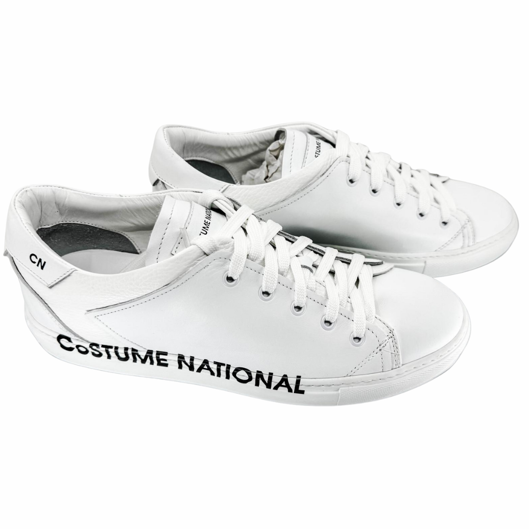 Zapatillas de Cuero Blancas con Logo Grande para Hombre