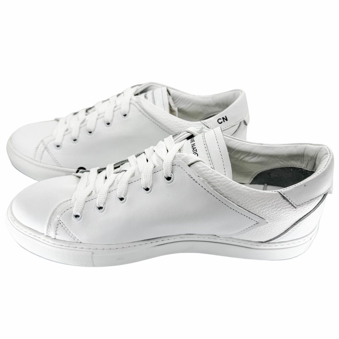 Zapatillas de Cuero Blancas con Logo Grande para Hombre