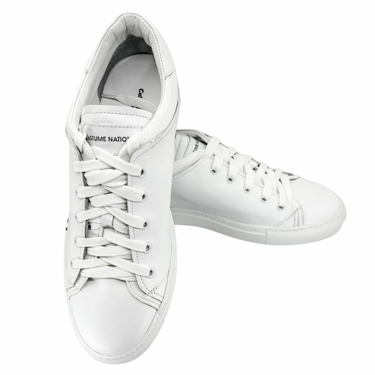 Zapatillas de Cuero Blancas con Logo Grande para Hombre