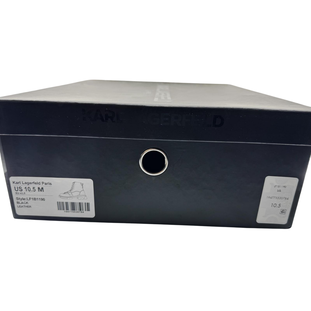 Botas de Combate de Cuero Negro para Hombre