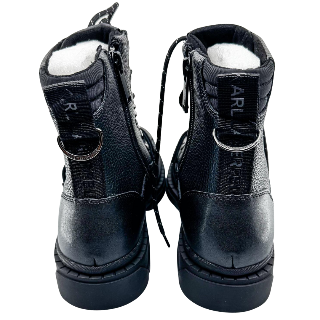 Botas de Combate de Cuero Negro para Hombre