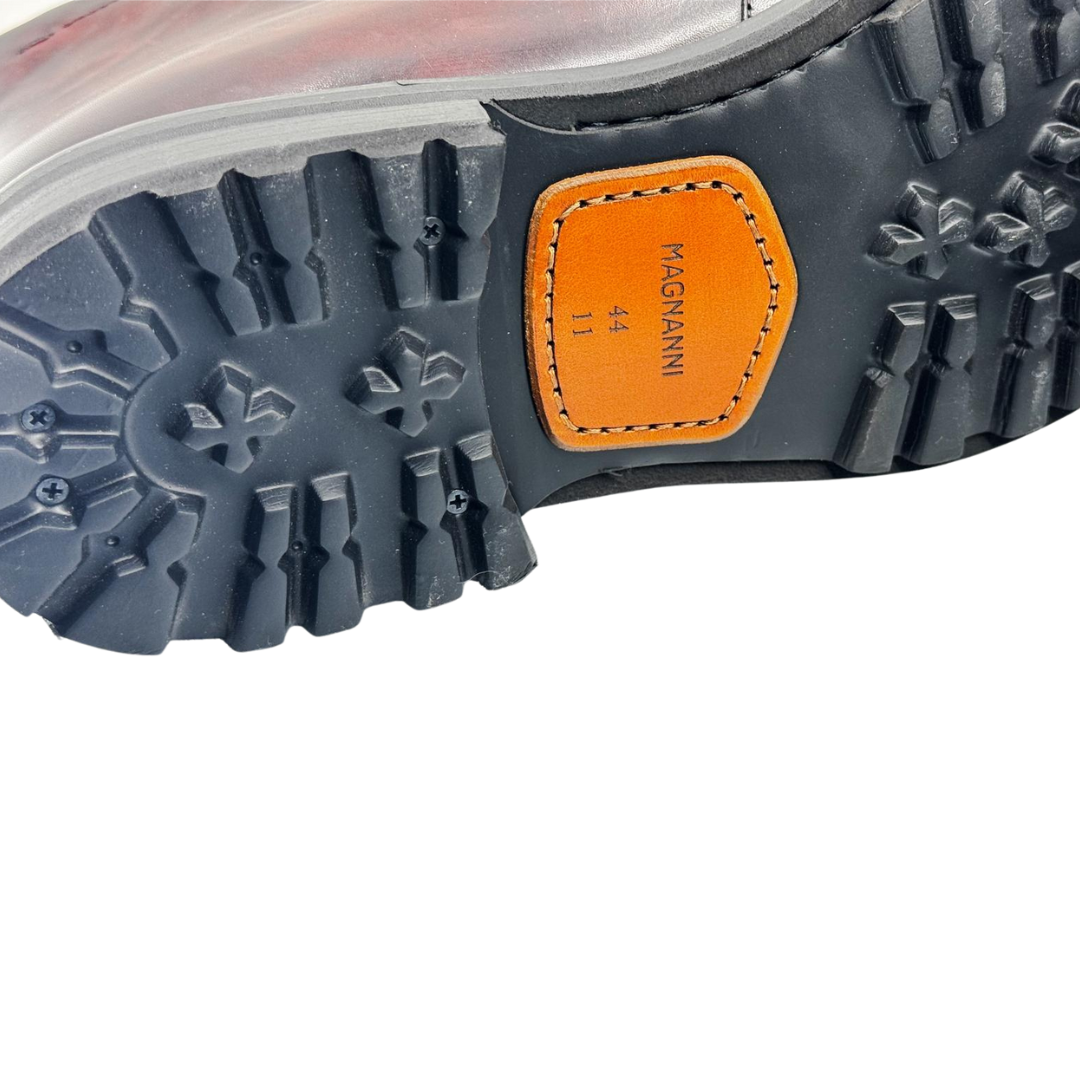 Botas de Cuero Burdeos para Hombre