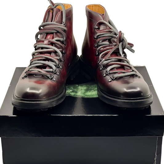 Botas de Cuero Burdeos para Hombre