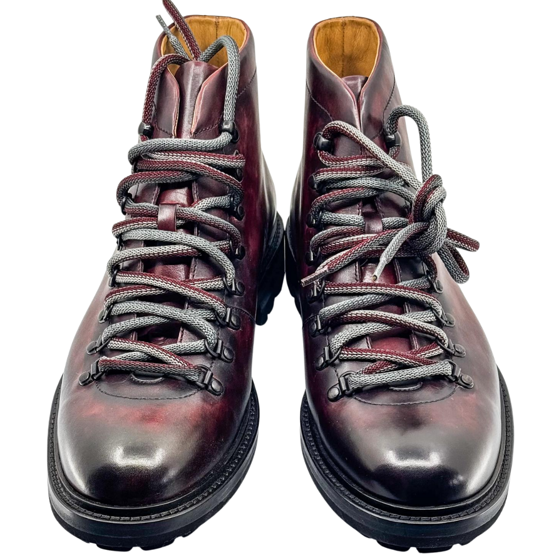 Botas de Cuero Burdeos para Hombre