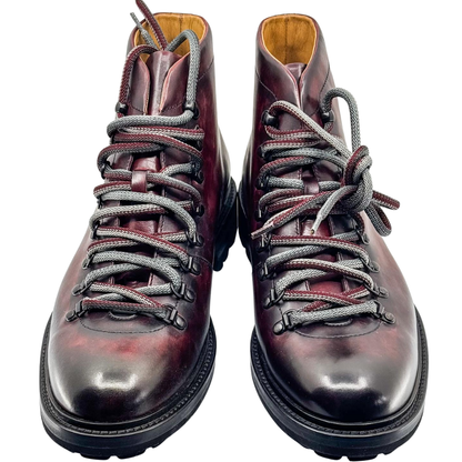 Botas de Cuero Burdeos para Hombre
