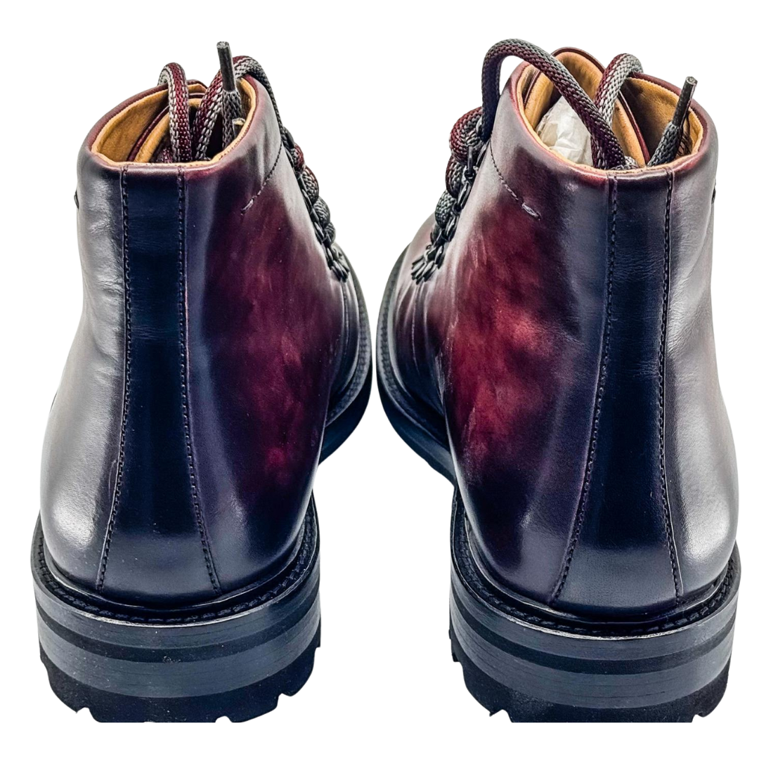 Botas de Cuero Burdeos para Hombre