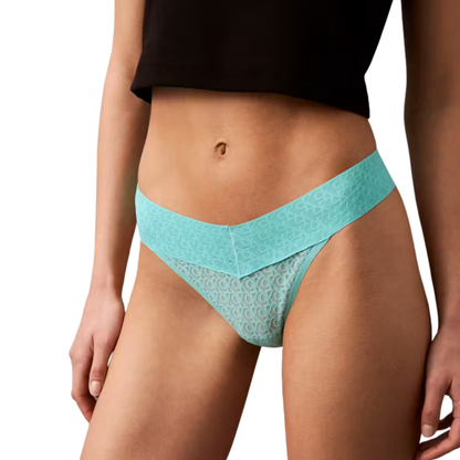 Tanga de Encaje con Logotipo de Icono Calvin Klein