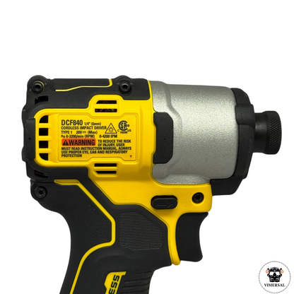 Atornillador de Impacto Inalámbrico sin Escobillas (Brushless) 20V MAX de 1/4" (DCF840). Seminuevo