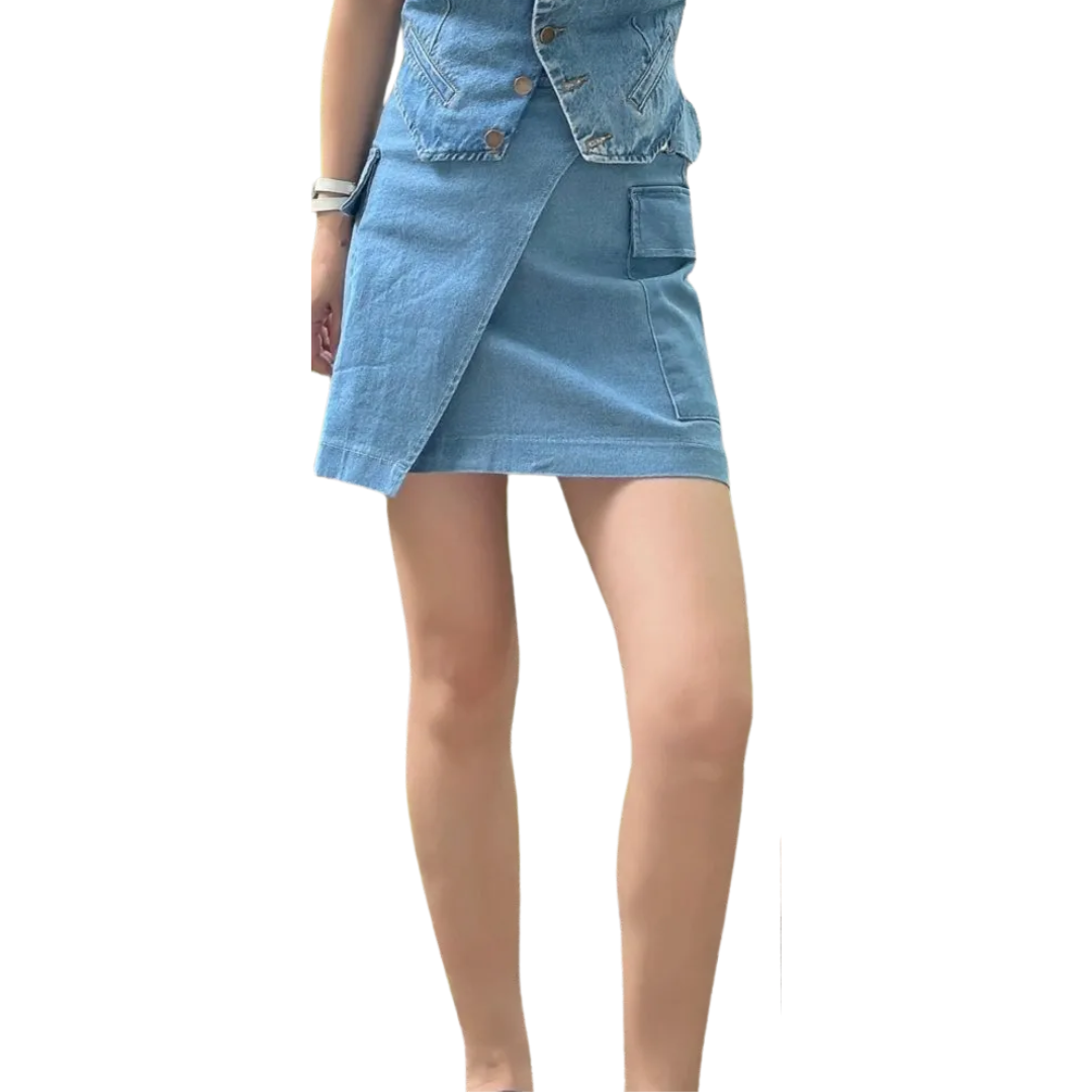 Mini Falda Cargo Denim