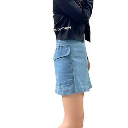 Mini Falda Cargo Denim