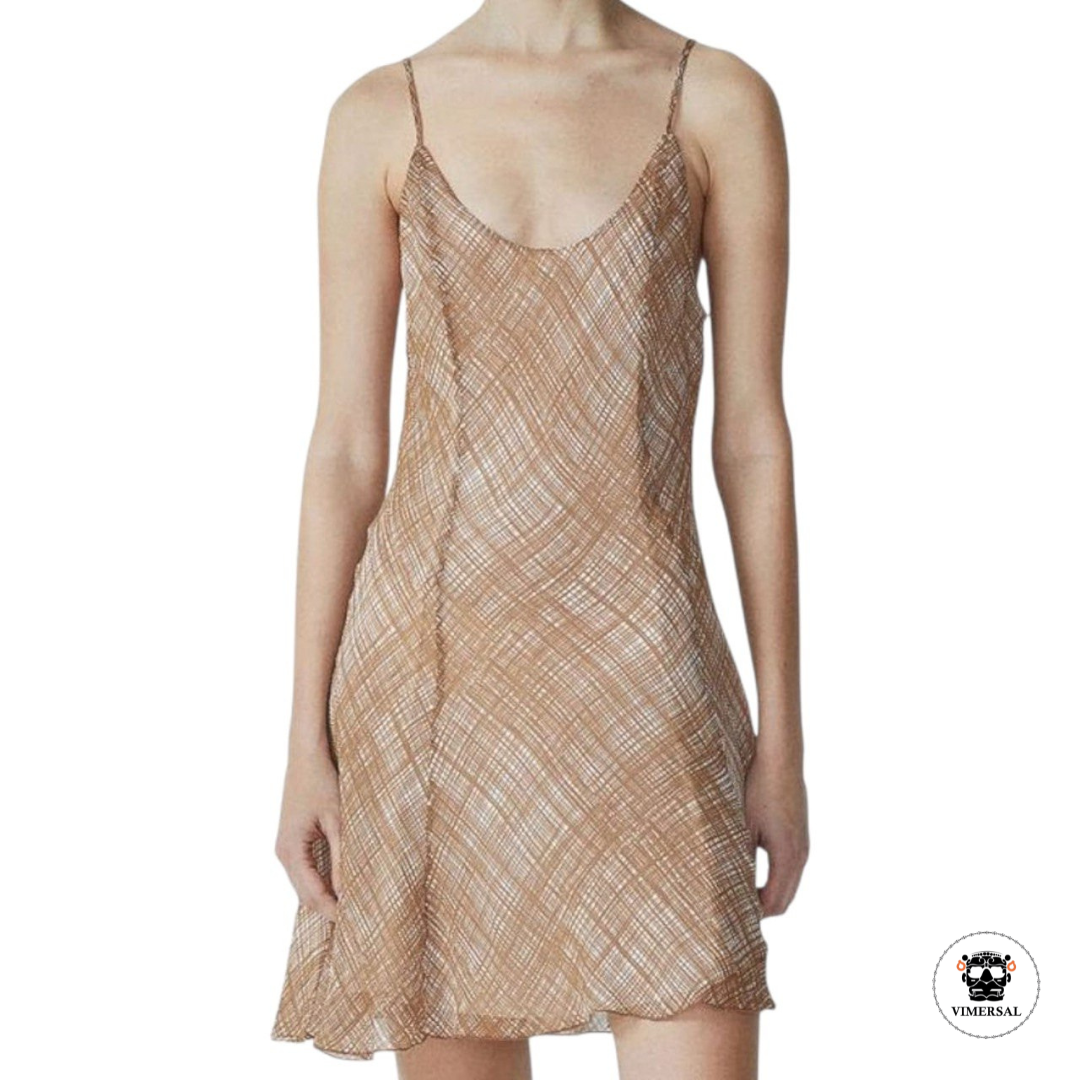 Minivestido de gasa en mezcla de seda Delilah