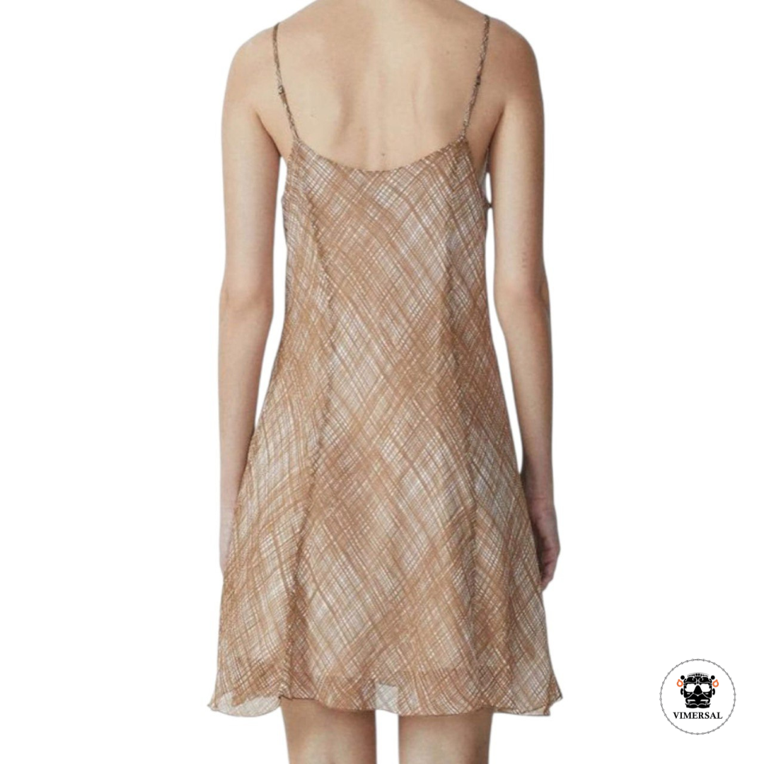 Minivestido de gasa en mezcla de seda Delilah